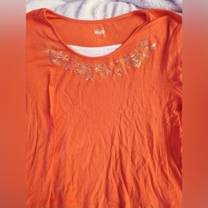 Orange short sleeve dress shirt